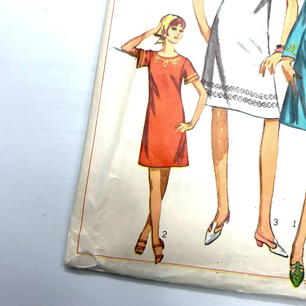 Simplicity Vintage 1960's‎ Pattern #6429 Misses One Piece Dress Size 14
